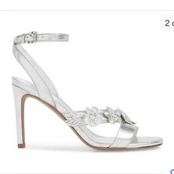 MICHAEL KORS genuine leather silver sandals heels - Picture 3 of 12